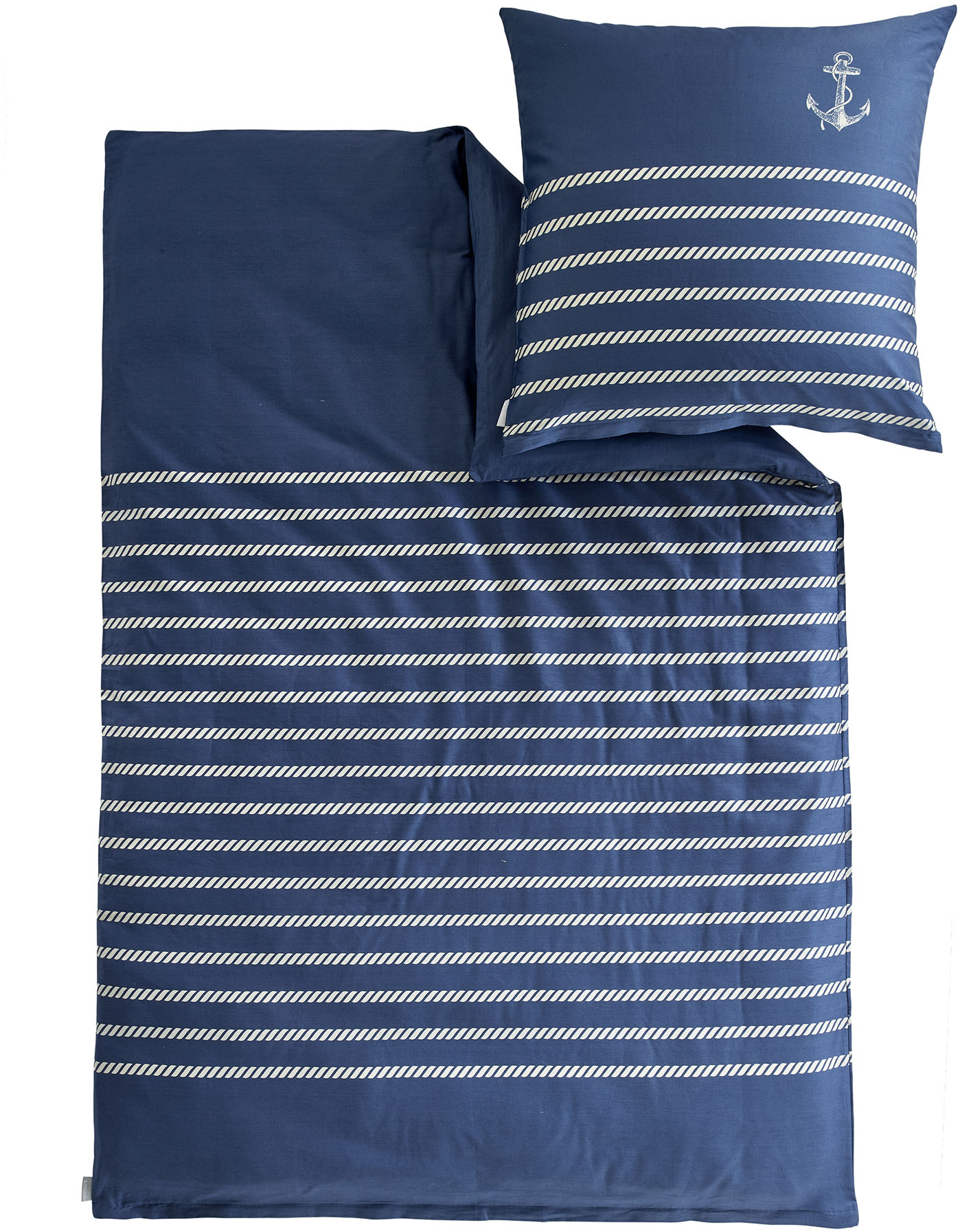 Zeitgeist Bettwäsche "Cuxhaven in Gr. 135x200 oder 155x220 cm" 2 Stk. tlg. maritimes Design mit modernem Anker, Meer Küste Hafen von Zeitgeist