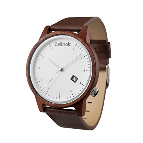Zeitholz Unisex Holzuhr - Modell Breitenbrunn, Handgefertigt aus 100% natürlichem Sandel mit Quarzwerk - Leichte analoge Holzuhr für Herren und Damen - Verstellbares Band passt für jedes Handgelenk Zeitholz Unisex Holzuhr - Modell Breitenbrunn, Handgefertigt aus 100% natürlichem Sandel mit Quarzwerk - Leichte analoge Holzuhr für Herren und Damen - Verstellbares Band passt für jedes Handgelenk von Zeitholz