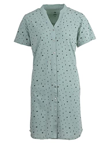 Zeitlos Damen Nachthemd Kurzarm Baumwolle Schleife Knöpfe M-6XL, Farbe:Mint, Größe:2XL von Zeitlos