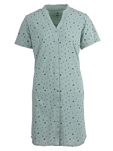 Zeitlos Damen Nachthemd Kurzarm Baumwolle Schleife Knöpfe M-6XL, Farbe:Mint, Größe:M von Zeitlos