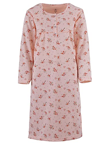 Zeitlos Damen Nachthemd Thermo Langarm Schlafshirt angeraut weich kuschelig Winter, Größe:XL, Farbe:Apricot von Zeitlos