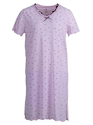 Zeitlos Nachthemd Damen Kurzarm Herz Schmetterling Rüsche Schlafshirt M-2XL, Farbe:Beere, Größe:2XL von Zeitlos