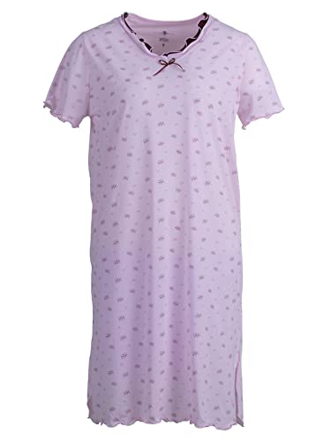 Zeitlos Nachthemd Damen Kurzarm Herz Schmetterling Rüsche Schlafshirt M-2XL, Farbe:Beere, Größe:M von Zeitlos