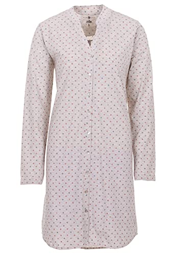 Zeitlos Nachthemd Damen Langarm Durchgehende Knopfleiste Schlafhemd Baumwolle, Farbe:Off-White, Größe:2XL von Zeitlos