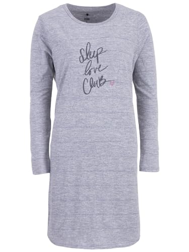 Zeitlos Nachthemd Damen Langarm Melange Schlafshirt All-Over Muster Rundhals Baumwolle, Farbe:grau, Größe:L Zeitlos Nachthemd Damen Langarm Melange Schlafshirt All-Over Muster Rundhals Baumwolle, Farbe:grau, Größe:L von Zeitlos