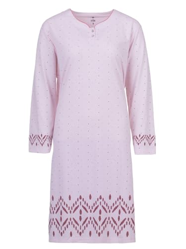 Zeitlos Nachthemd Damen Langarm Punkte mit Rauten Bordure Knöpfe M-2XL Knopfleiste Schlafshirt, Farbe:rosa, Größe:L Zeitlos Nachthemd Damen Langarm Punkte mit Rauten Bordure Knöpfe M-2XL Knopfleiste Schlafshirt, Farbe:rosa, Größe:L von Zeitlos