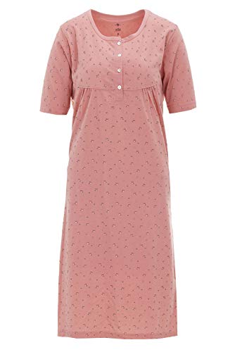 Zeitlos Nachthemd Kurzarm Damen Blumenmuster Mille Fleur, Farbe:Coral, Größe:4XL von Zeitlos