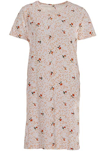 Zeitlos Nachthemd Damen Kurzarm Schmetterling Schlafshirt Rundhalsausschnitt M-2XL, Farbe:apricot, Größe:L von Zeitlos