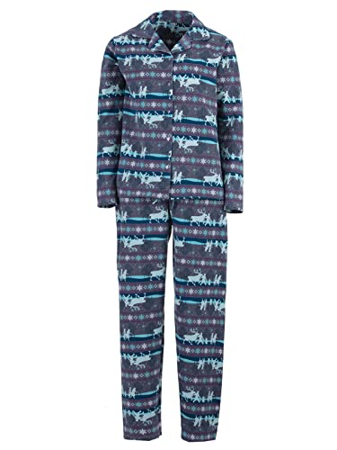 Zeitlos Pyjama Thermo Damen Kragen Schlafanzug Winter Set, Farbe:Mint, Größe:L von Zeitlos