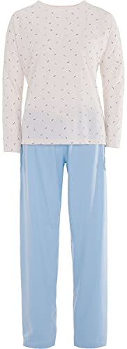 Zeitlos Schlafanzug Damen Pyjama Langarm Libelle 2026, Farbe:blau, Größe:XL von Zeitlos