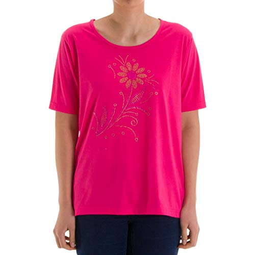 Zeitlos - T-Shirt mit Strasssteinen, Größe:XXL, Farbe:Pink von Zeitlos