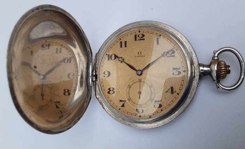 Omega Savonette Taschenuhr Um 1900 in Tula Silber von Zeitretter