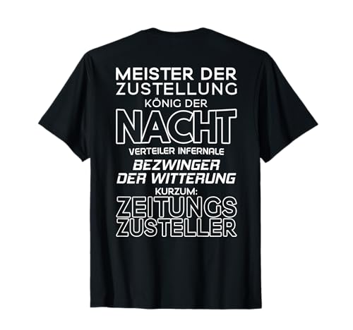 Meister Der Zustellung Zeitungszusteller T-Shirt von Zeitungszusteller Designs