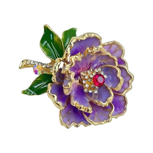 Zeiwohndc Anmutige Perlen Und Emaillierte Pfingstrohbroschen Stecknadel Für Frauen Mode Corsage Jewelry Accessoire Für Kleider Und Taschen Damen Reversnadel von Zeiwohndc