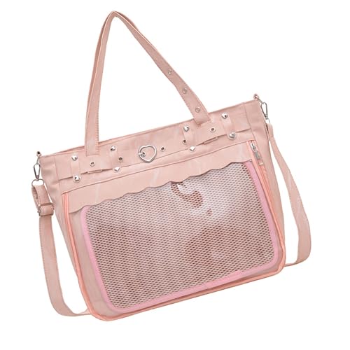 Edgy Punk Styles Clear Crossbody Tasche Große Kapazität PU Umhängetasche Mode Handtasche Freizeittasche Für Frauen Nacht Große Kapazität Itabag Itabag von Zeiwohndc