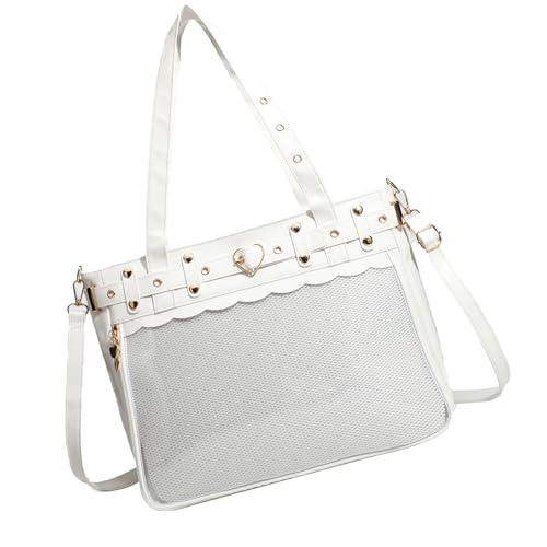 Edgy Punk Styles Clear Crossbody Tasche Große Kapazität PU Umhängetasche Mode Handtasche Freizeittasche Für Frauen Nacht Große Kapazität Itabag Itabag von Zeiwohndc