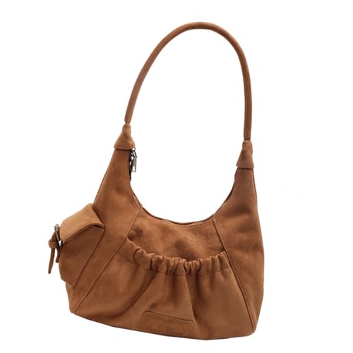 Frauen Tasche Plissee Schulter Tasche PU Leder Unterarm Tasche Handtasche Retro Achselhöhle Tasche Reißverschlüsse Satchel Tasche Für Den Täglichen von Zeiwohndc