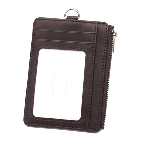 Kompaktkarten Brieftasche Mit Blockierung Und Reißverschlusspoch PU Leder Münzholz Kartenhalter Mit Abnehmbarem Lanyard von Zeiwohndc