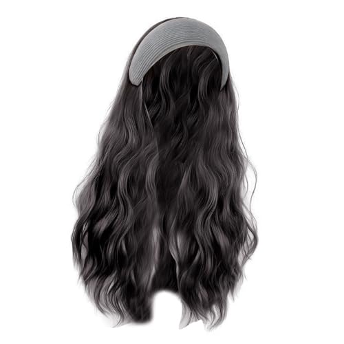 Lockiges Haar Kunstfaser Perücken Natürlich Aussehende Haarverlängerung Für Frauen Und Mädchen Mit Hairhoop Täglichen Stilen Und Party Haarteil von Zeiwohndc
