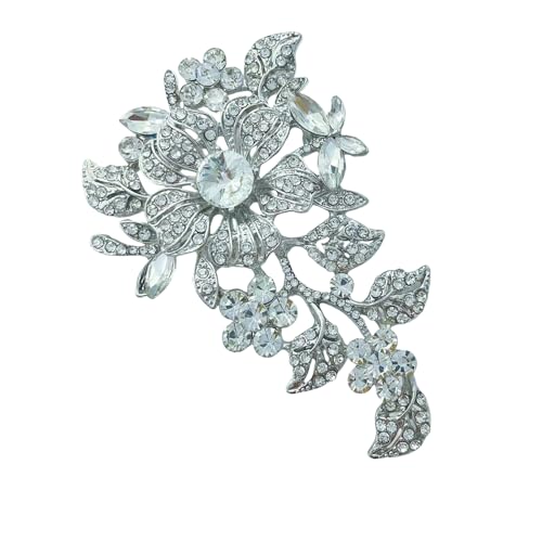 Robuslegierte Blumenbrosche Mit Kristallen Handwerk Detailliert Formelle Und Alltägliche Kleidung Anspruchsvolle Damen Blumenbrosche Für Frauen von Zeiwohndc
