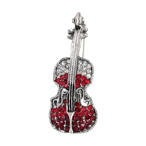 Stilvolle Strasssteine ​​Violin Pin Retro Styles Musical Schmuck Statement Stücke Für Ungezwungene Formelle Outfits Legierung Accessoire Vintage Musik Brosche von Zeiwohndc