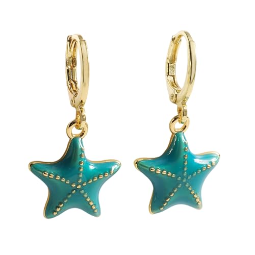 Unique Seesterne Fallen Ohrringe Modische Ohrschnallen Elegantes Dangle Statement Für Jugendliche Frauen Handgefertigtes Seesternohrtropfen von Zeiwohndc