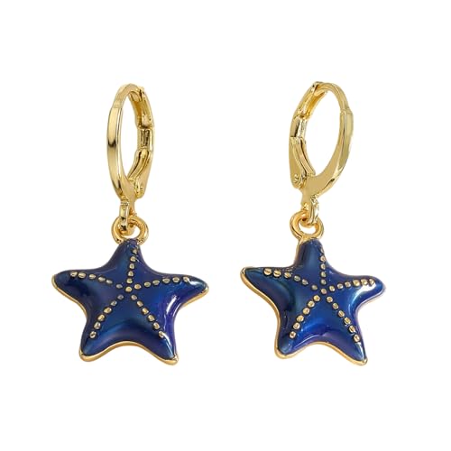 Unique Seesterne Fallen Ohrringe Modische Ohrschnallen Elegantes Dangle Statement Für Jugendliche Frauen Handgefertigtes Seesternohrtropfen von Zeiwohndc