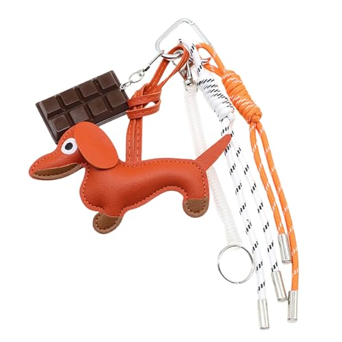 Wursthundschlüsselkettenschokolade Keying Anhänger Auto Schlüsselkette Hängende Ornamente PU Schlüsselinhaber Bag Charme Dekorationen von Zeiwohndc