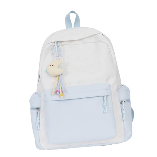 Zeiwohndc Ästhetischer Rucksack Für Mädchen Schöne Kapazität Lässige Daypacks Travel School Tasche Star Print School Tasche Gelegenheitsdayer Simple Einfacher von Zeiwohndc