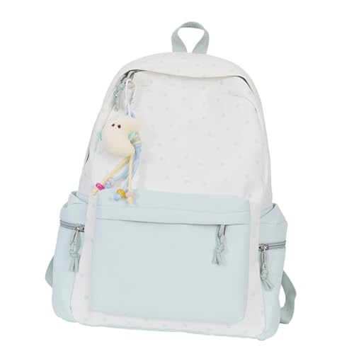 Zeiwohndc Ästhetischer Rucksack Für Mädchen Schöne Kapazität Lässige Daypacks Travel School Tasche Star Print School Tasche Gelegenheitsdayer Simple Einfacher von Zeiwohndc