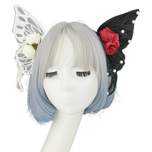 Zeiwohndc Butterfly Inspirierte Lolitas Haarband Geschmückt Mit Baroques Perlen Renaissances Prinzessin Kopfbewegung Perfekt Für Modefoto Renaissances Kostümzubehör von Zeiwohndc