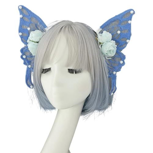 Zeiwohndc Butterfly Inspirierte Lolitas Haarband Geschmückt Mit Baroques Perlen Renaissances Prinzessin Kopfbewegung Perfekt Für Modefoto Renaissances Kostümzubehör von Zeiwohndc