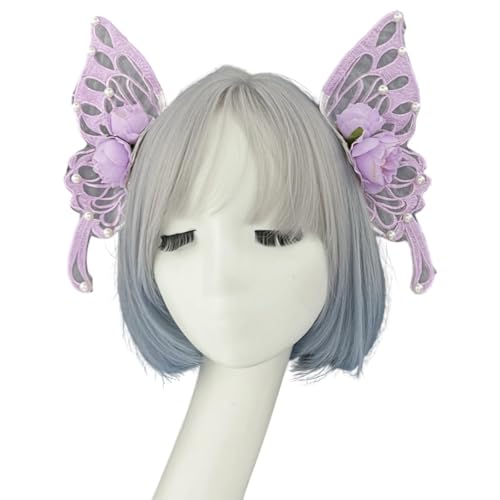 Zeiwohndc Butterfly Inspirierte Lolitas Haarband Geschmückt Mit Baroques Perlen Renaissances Prinzessin Kopfbewegung Perfekt Für Modefoto Renaissances Kostümzubehör von Zeiwohndc