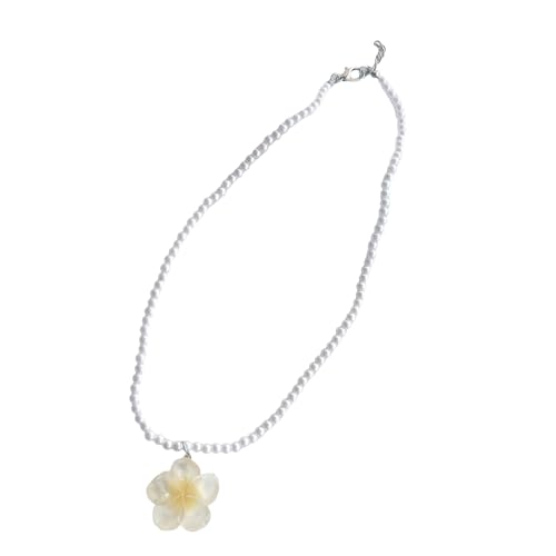Zeiwohndc Delicate Pastell Blumenperle Halskette Halskette Allergie Resistentes Harz Gefertigtes Schmuck Für Täglich Elegantes Styling Einzigartige Blumengeschenkkette Für Sie von Zeiwohndc