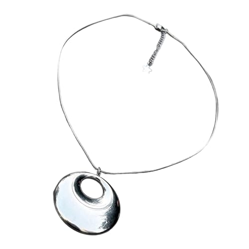 Zeiwohndc Edelstahl Silber Klumpen Halskette Einfacher Anhänger Neckkettenschmuckstück Zum Schichten Von Styling Fortgeschrittenes Gefühl Leichtkomfort Halskette Accessoire von Zeiwohndc