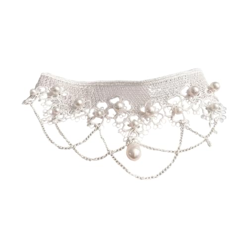 Zeiwohndc Ein Kompliziertes Spitzen Design Halskette Verfügt Über Künstliche Perlen. Leichte Bequem von Zeiwohndc