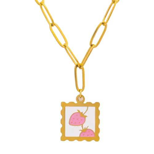 Zeiwohndc Elegante Erdbeer Inspirierte Edelstahlkette Halskette Vielseitiges Accessoire Für Ungezwungene Formelle Outfits Geschenk Für Ihren Schmuck Zeiwohndc Elegante Erdbeer Inspirierte Edelstahlkette Halskette Vielseitiges Accessoire Für Ungezwungene Formelle Outfits Geschenk Für Ihren Schmuck von Zeiwohndc