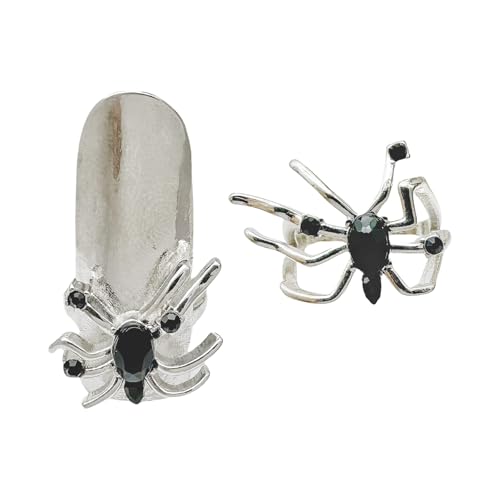 Zeiwohndc Eröffnungsringe Spinnen Handschmuck Gothic Kupfertextur Einstellbar Für Mode Enthusiasten Dunkle Spinnenringe Set von Zeiwohndc