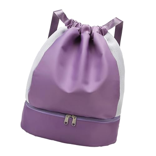 Zeiwohndc Feuchtigkeitssichere Reisetaschen Trockene Nassabteilung Feature Für Sportbegeisterte Strandtour Oxford Fabric Frauen Rucksack Moderner Stilvoller Strandschwimmrucksack von Zeiwohndc