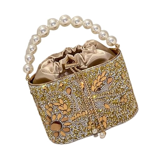 Zeiwohndc Frauen Elegante Abendtasche Messenger Schulter Strassställe Bankett Handtasche Crossbod von Zeiwohndc