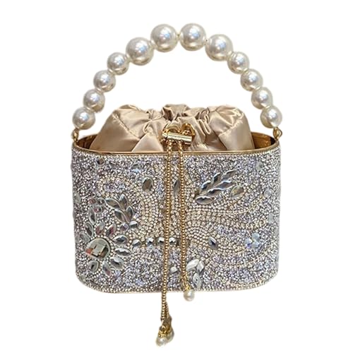 Zeiwohndc Frauen Elegante Abendtasche Messenger Schulter Strassställe Bankett Handtasche Crossbod von Zeiwohndc