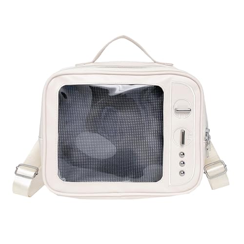 Zeiwohndc Frauen Tasche Schöne ITabag Clear Crossbody Retro Fernseher Schulter Rucksack Für Pin Display Ästhetischer Crossbody Cleary Rucksack Itabag Fernsehschulter Schulter von Zeiwohndc