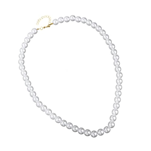 Zeiwohndc Klassische Runde Kunstperlen Halskette 10 Mm Größe Allergie Resistant Accessoire Gift Ready Packaging Vielseitiges Styling Moderner Nackenschmuck von Zeiwohndc