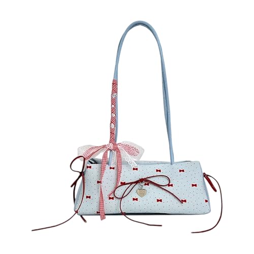 Zeiwohndc Mode Spitzenpraxis Handtasche Mit Bögen Dekore PU Leder Umhängetasche Für Einkaufsarbeit Event Reisen Aktivitäten Unterarmtasche von Zeiwohndc