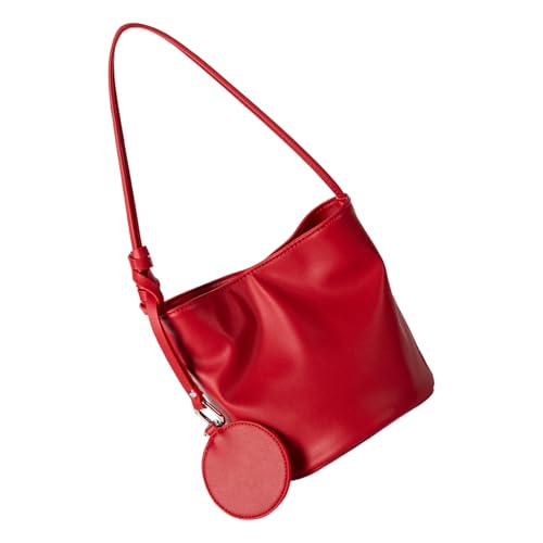 Zeiwohndc Moderne Unisex Bucket Geldbörse Strukturierte PU Konstruktion Mehrzwecke Abtrennbares Accessoire Ergonomic Carry Praktischer PU Leder Eimer Geldbörse von Zeiwohndc