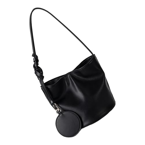 Zeiwohndc Moderne Unisex Bucket Geldbörse Strukturierte PU Konstruktion Mehrzwecke Abtrennbares Accessoire Ergonomic Carry Praktischer PU Leder Eimer Geldbörse von Zeiwohndc