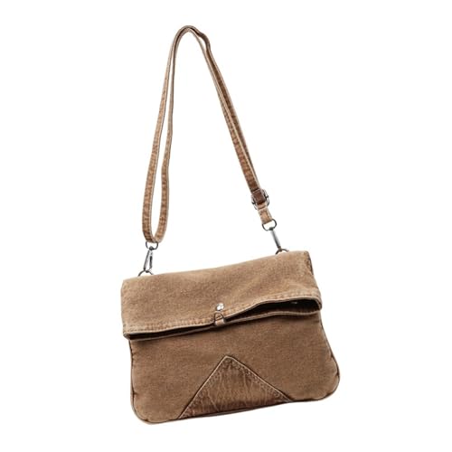 Zeiwohndc Retro Styled Jeans Shopper Tasche Tränenresistent Crossbody Taschen Geräumige Fächer Ideal Für Office Essentials Casual Unisex Jeans Umhängetasche von Zeiwohndc