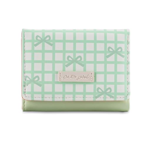 Zeiwohndc Stilvolle Kurz Gestreifte PU Leder Brieftasche Mit Elegantem Bögendesign Und Mehreren Kartenschläfen Fensterbetrieb Für Frauen Girls Striped Wallet Mit Mehreren Fächern von Zeiwohndc