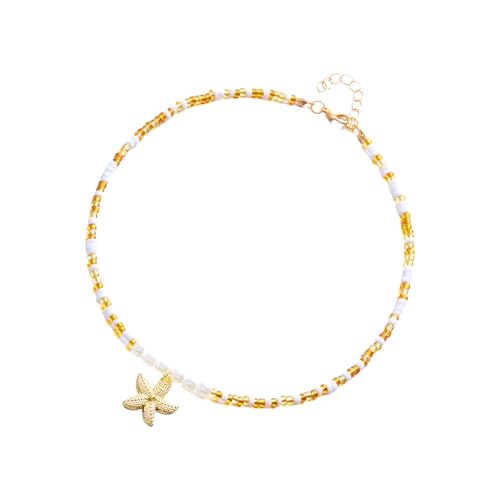 Zeiwohndc Verstellbare Seestarfishes Halskette Perlen Perlendesigns 4 Stile Für Lässige Und Abendliche Outfits Verstellbarer Länge Halskette von Zeiwohndc