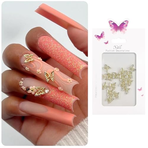 20 Stück Legierungs Schmetterlingsflügelnägel Verleihen Ihren Nageldesigns Für Frauen Und Mädchen Eine Einzigartige Note. Nageljuwelen von Zeizafa